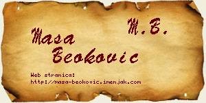 Maša Beoković vizit kartica